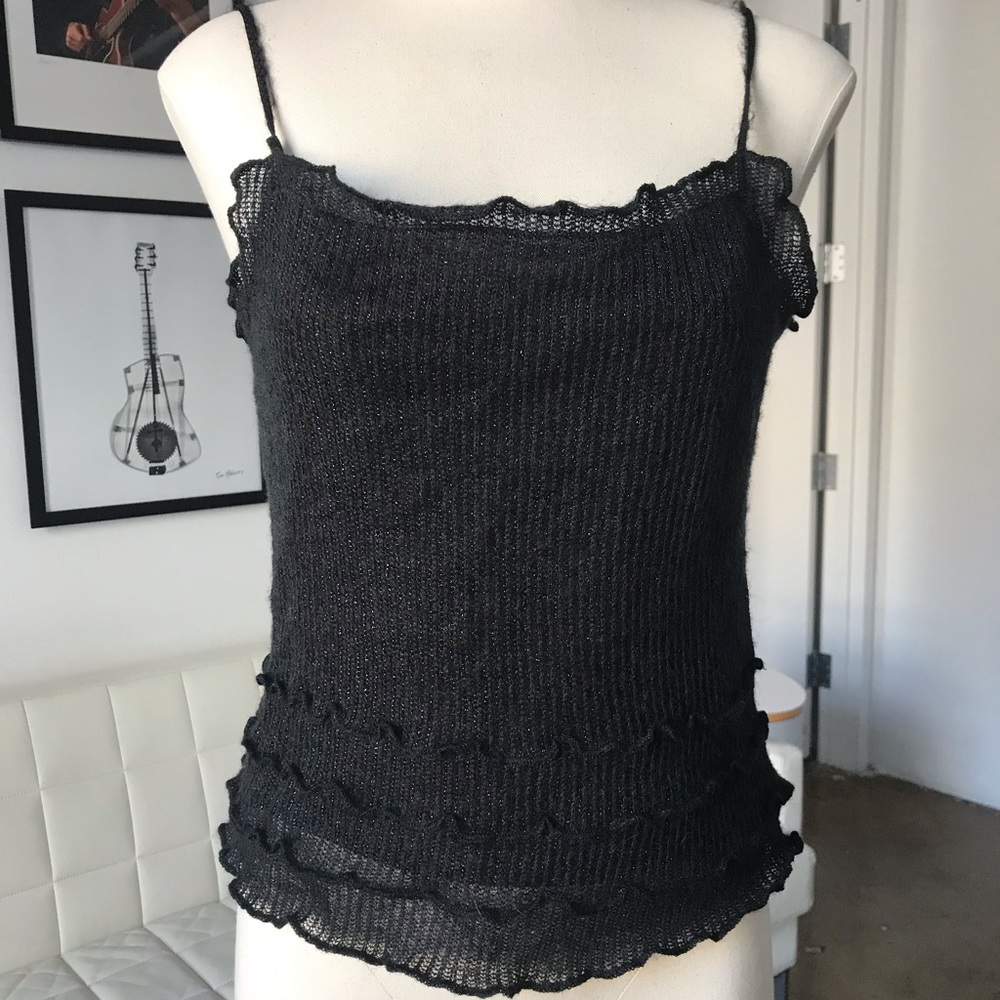 Moschino Ruffle Vintage Spaghetti Strap Top